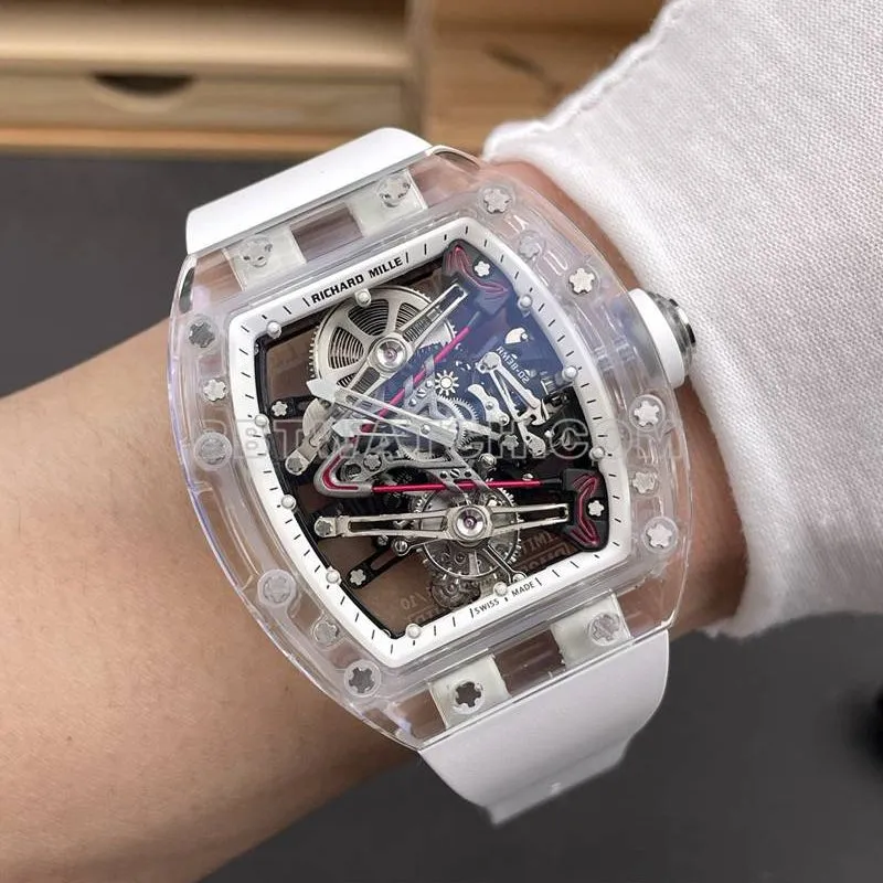 Richard Mille watch RM factory transparent crystal case tourbillon mechanical RM38-02braceletlive photos