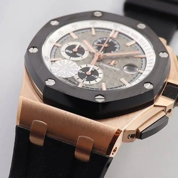 Audemars Piguet Royal Oak Offshore Chronograph 26416RO Series, 44mm diameter, ceramic bezel side view
