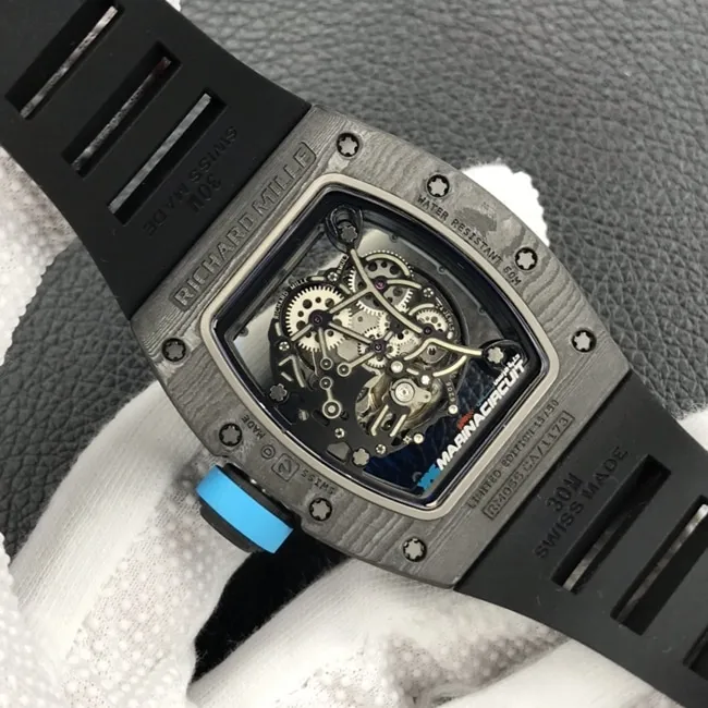 ZFRichard Milletop-tier watch men's black dial black rubber strap global limited edition automatic movement watch clasp picture