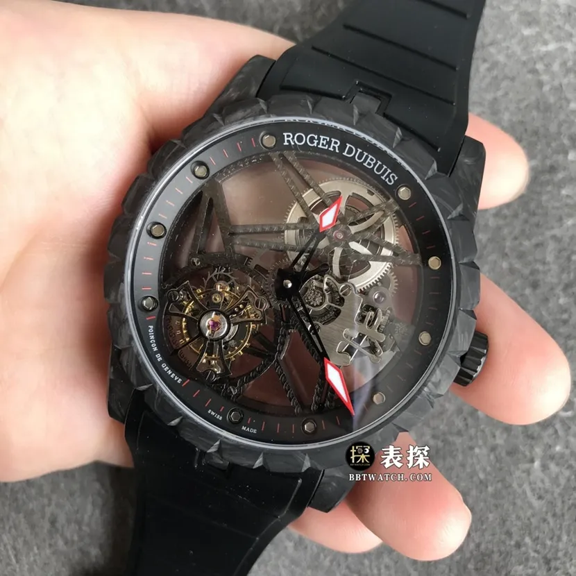 BBR factory Roger Dubuis King watch men's hollow disc rubber model pictures and prices clasplive photos