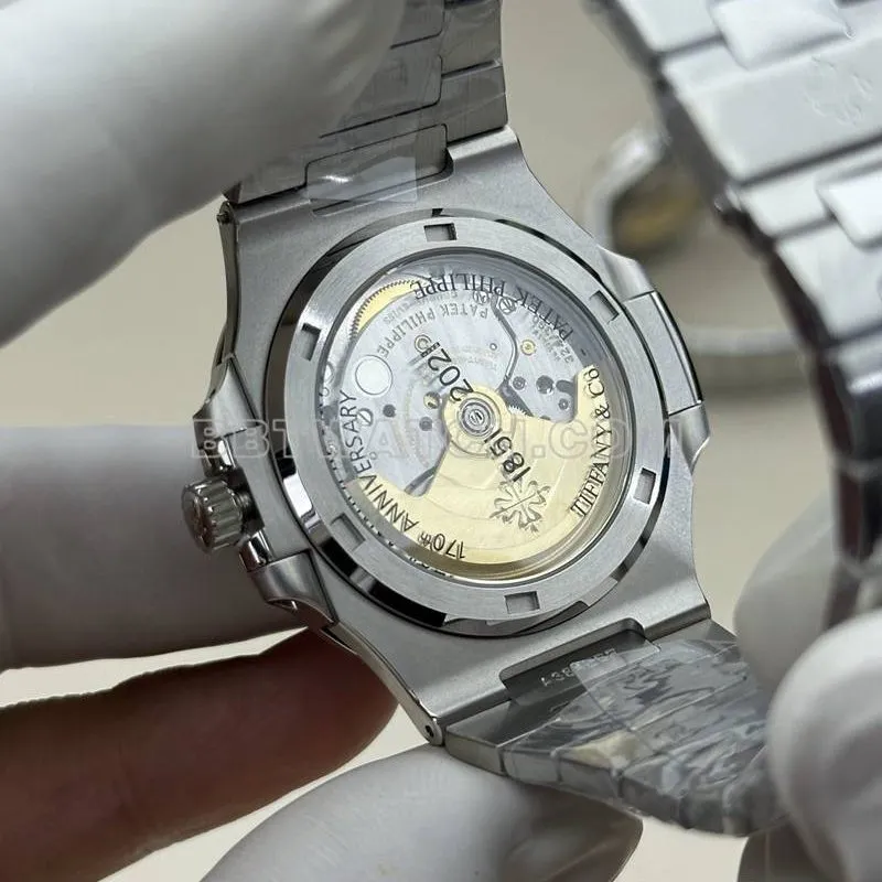 Patek Philippetop-tier watch BBF factory Nautilus Tiffany blue dial324movementsteel bracelet caseback live photo