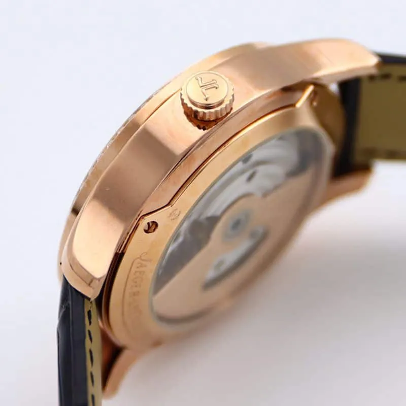 Jaeger-LeCoultre master top-tierhigh-quality watch 1662451 series automatic genuine tourbillon men's diamond gold watch black dial watch movement picture