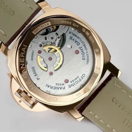 Paneraitop-tier manual winding mechanical men's black dial brown belt watch movement picture
