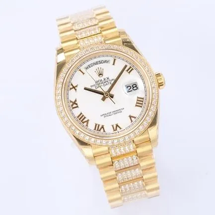 EW Factorytop-tier watch Rolex men's white dial 2021 new mechanical day display Datejust watch side view