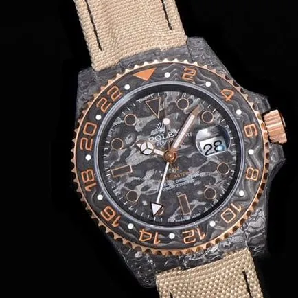 Rolextop-tier watch fully automatic movement gray plate nylon strap men's back cover picture