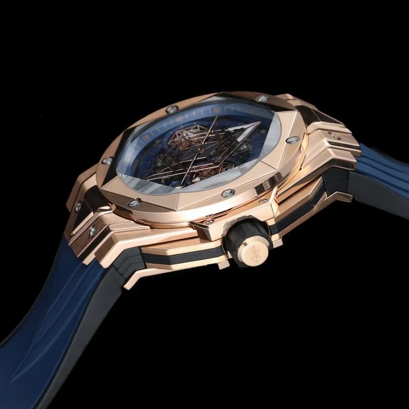 HublotHublothigh-quality watch new BigBangSangBleuII tattoo men's mechanical watch clasp picture
