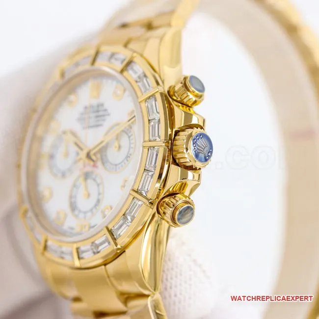 top-tier watch DaytonaPPM factory Rolex white mother-of-pearl dial 4130 mechanical front live photo