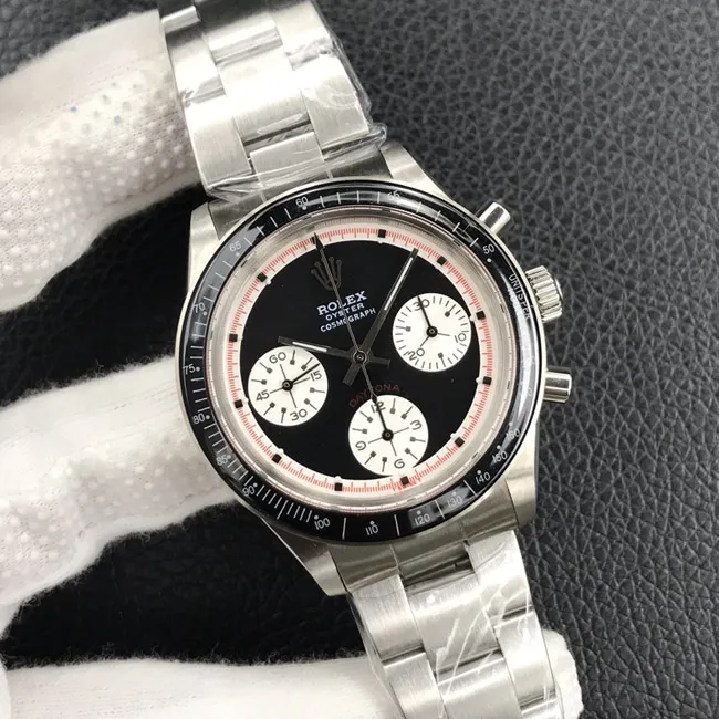 Rolextop-tier watch Di retro Paul Newman series men's black dialsteel bracelet mechanical watch side view