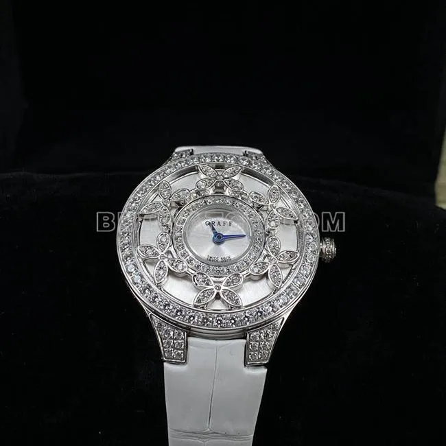 collectible watch Graf VCA factory sapphire crystaldiamond33mmquartz movementfront live photo