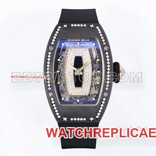 Richard Mille collectible watch ZF Factory black ceramic diamond mechanical watch RM07-1caseback live photo