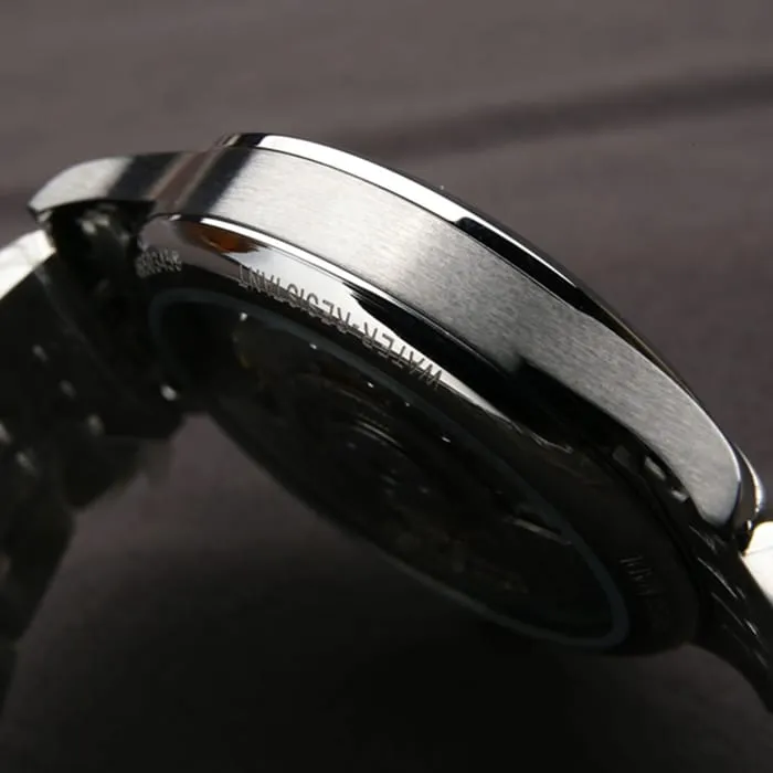 top-tier watch Longines men's white dial pioneer series steel bracelet watch detail shots