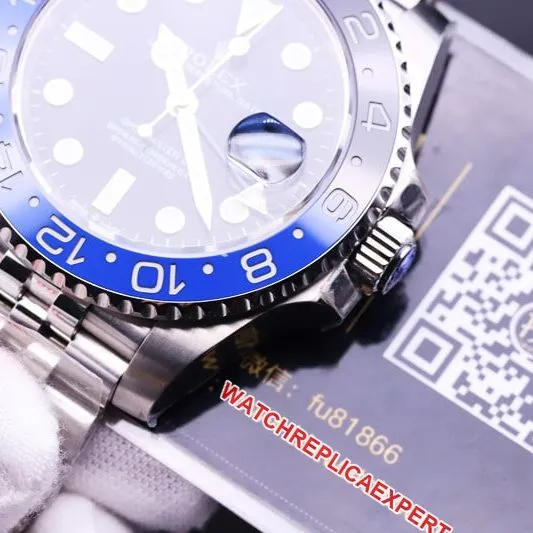 V9 FactoryRolexGMT-Master watch review black and blue circle commemorative bracelet detail shots