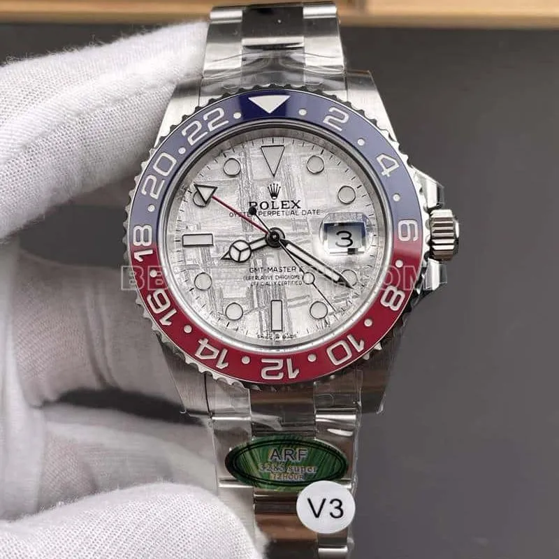ARF RolexGMT-Mastertop-tier 1:1high-quality meteorite disc Pepsi bezel126719side live photo