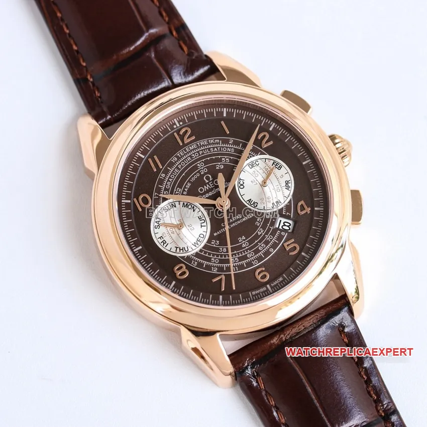 Omega Speedmaster Top Brown Blue Plate Belt Model 332.10.41.51.01.022 Buckle Actual Photo