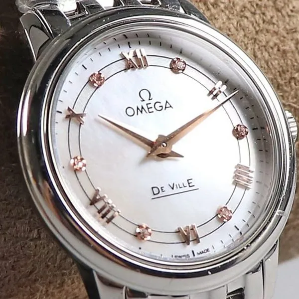 Omegasuper Diefei ladies' watchquartz series watch 27.4mm blue dial bracelet picture