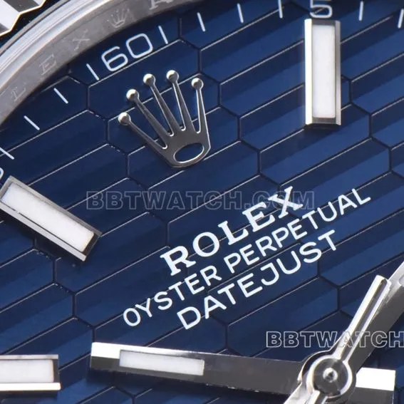 C factory Rolex log 1:1super water ripple blue dial five grid chain m126334-0032caseback live photo