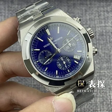 8F factory Vacheron Constantin top-tier watch men's blue dialsteel bracelet picture and price caseback live photo