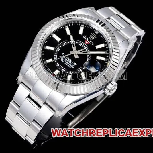 1:1replica watch AR+ factory pilot Rolexblack dial mechanical steel braceletside live photo
