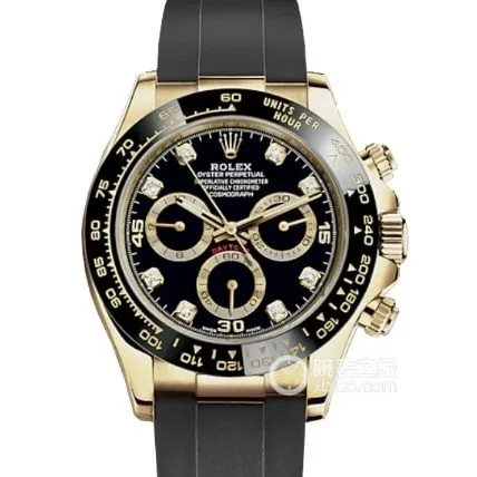 c Ditoner Rolex collectible watches 18K black disk ring diamond chronograph luminous black rubber strap