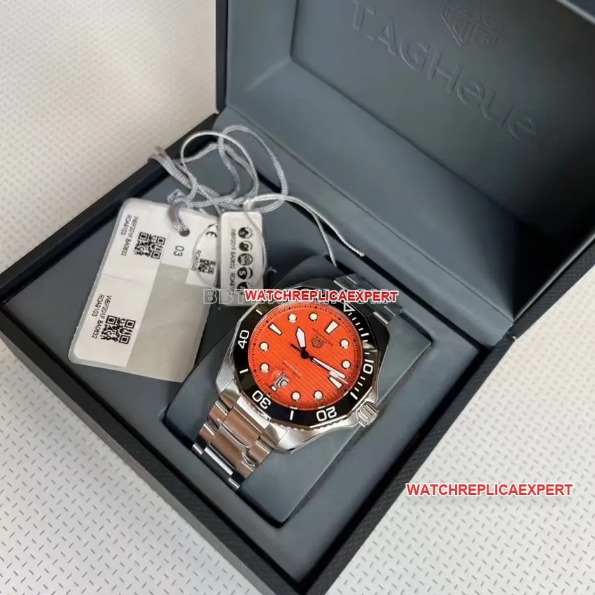 TAG Heuer Aquaracer top-tier orange plate steel bracelet model WBP201F.BA0632 front live photo