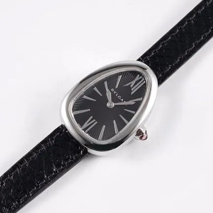 BV Factory Bvlgari Top collectible watches Women's Black Plate Black Strap Quartz Serpenti Series Watch Side View