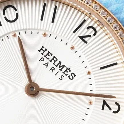 top-tier Hermes Slim d’Hermes women’s white dial blue band quartzleather strap watch side view