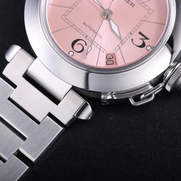V9 FactoryCartierhigh-quality watch Pasha series W31074M7ladies' watch mechanical pink dialdetail shots