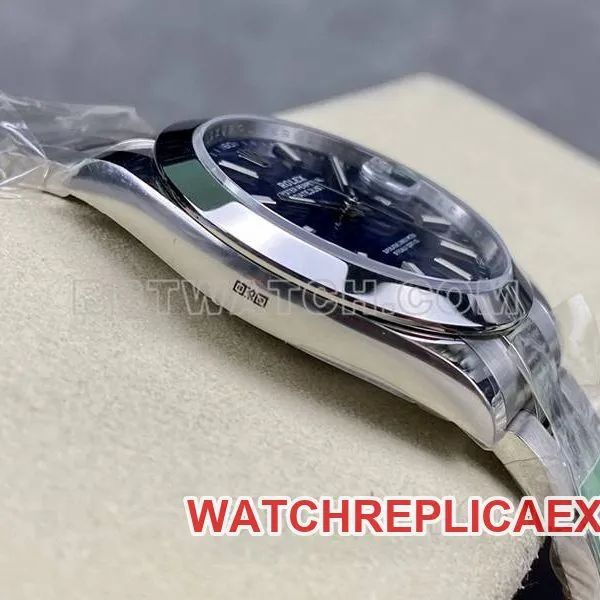 Rolex watch ARF Factory log 41mm aperture blue dial3235 steel bracelet model side live photo