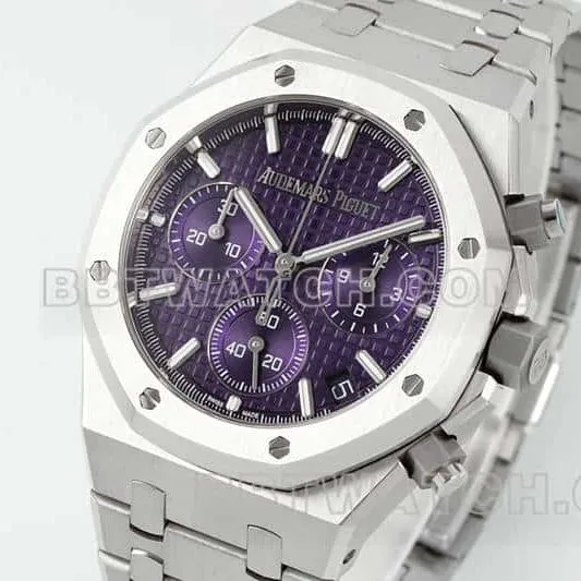 APS factory Audemars PiguetRoyal Oaktop-tier 1:1high-quality purple plate chronograph26240side live photo