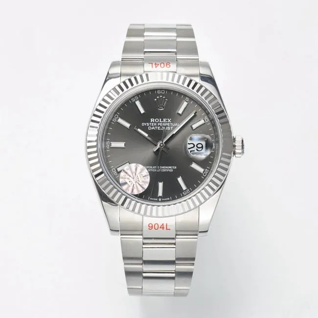 WF factory top-tier replicaRolex41mm log series black dialsteel bracelet watch clasp picture