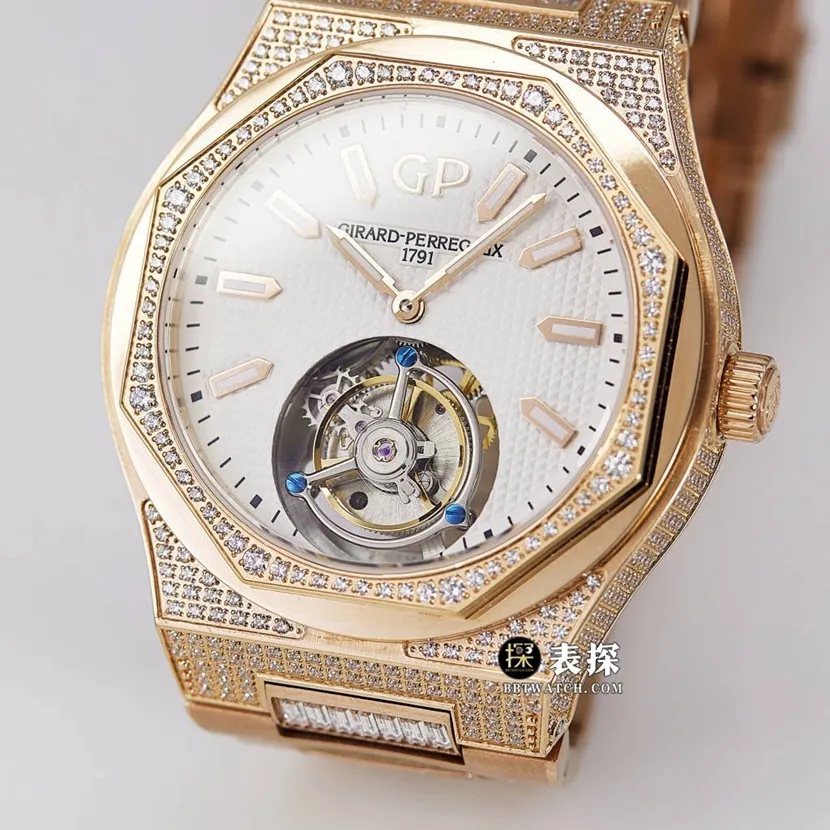 MTF Laurel Girard-Perregaux watch silver gray plate rose goldsteel bracelet bracelet live photos