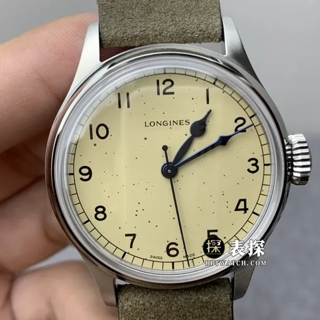 JA factory Longines classic replicatop-tier 1:1super watch men's silver opal disc leather strap model pictures and prices side live photo