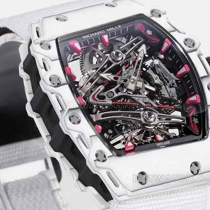 Richard Mille men's white fabric RM 38-02 front live photo