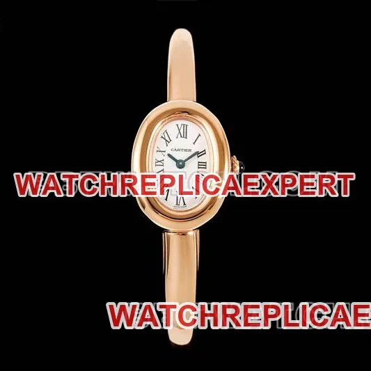 Cartier collectible watch BLS factory bathtub 15 size quartzrose gold bracelet watch front live photo