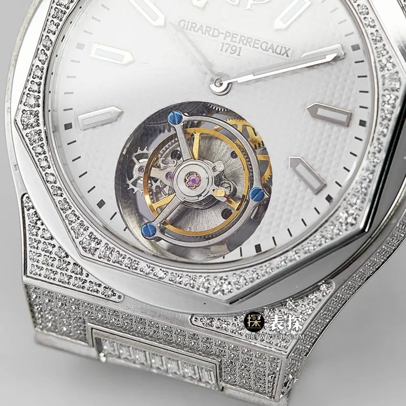 MTF Laurel Girard-Perregaux watch silver white dial diamond steel bracelet bracelet live photos