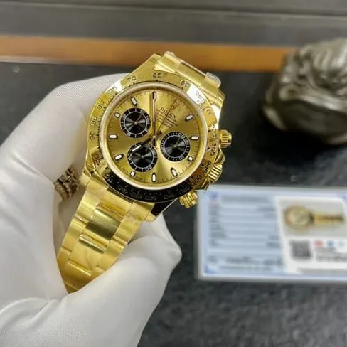 Rolextop-tier watch men's gold plate gold band Daytona series mechanical watch front view