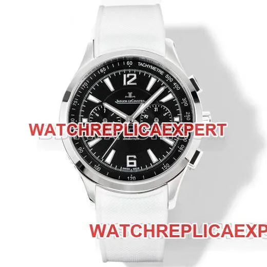 collectible watch Jaeger-LeCoultre Beichen black dial mechanical white rubber model front live photo