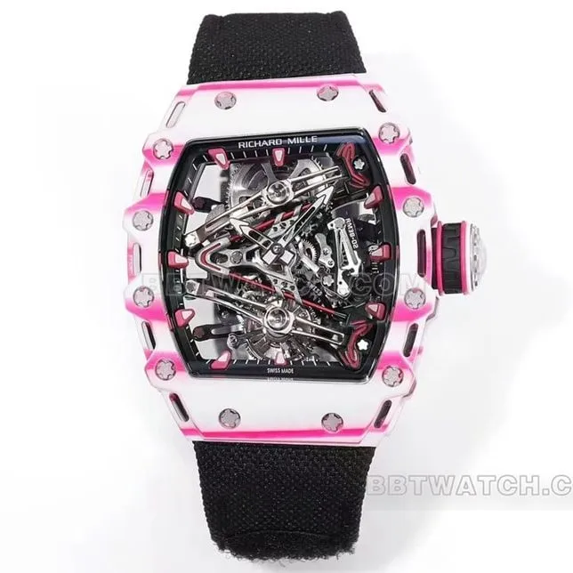 Richard Mille men's top-tier black fabric model RM 38-02side live photo