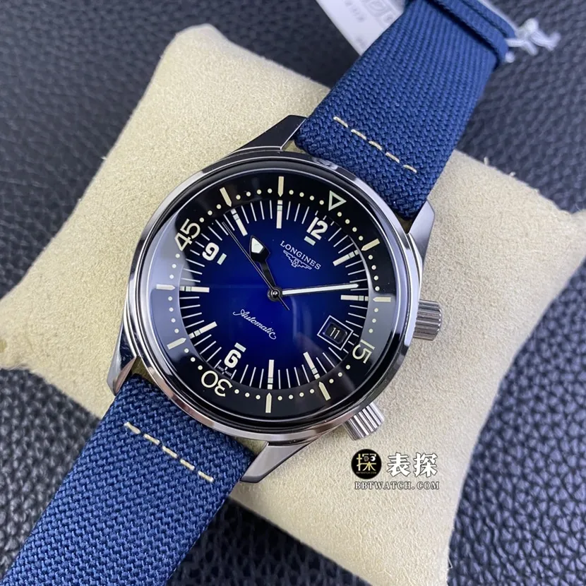 OS factory Longines classic replica1:1super watch men's dark blue dialleather strap picture and price side live photo