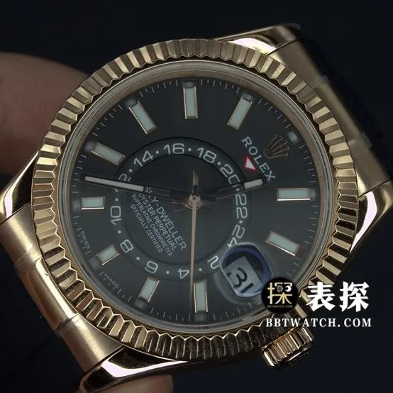 Rolex Skywalker top-tier 1:1super watch men's black dial rubber model pictures and prices caseback live photo