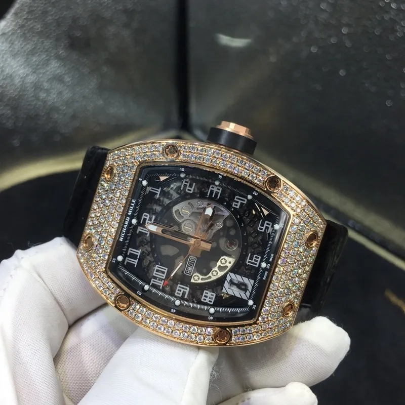 Richard MilleRM010 South African full diamond 18Krose gold front view
