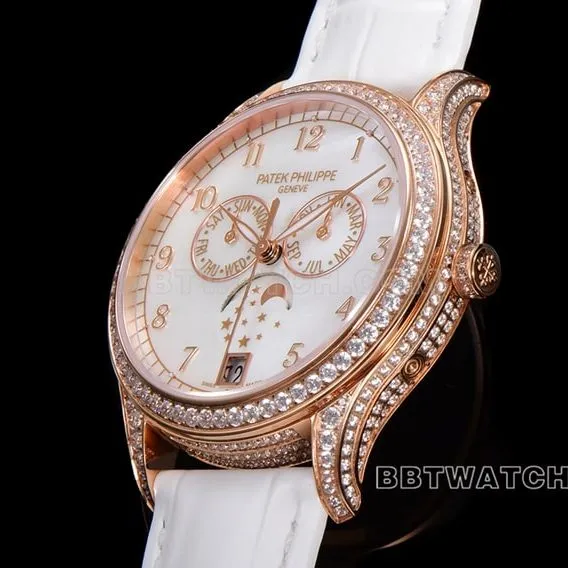 ZP factory Patek Philippe complex function timepiece 1:1top-tier replicawhite dialleather strap model 4948R-001clasplive photos