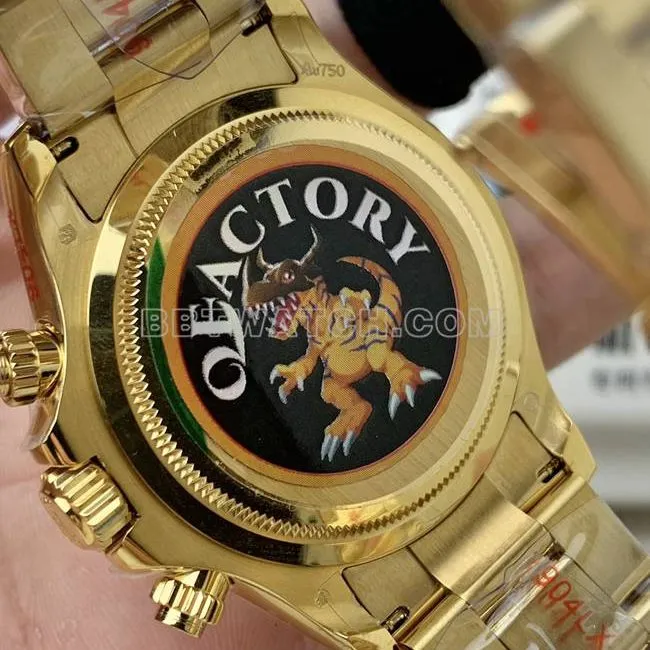 QF factory 1:1replica watch DaytonaRolexblack dialyellow gold4131 mechanical lumelive photos