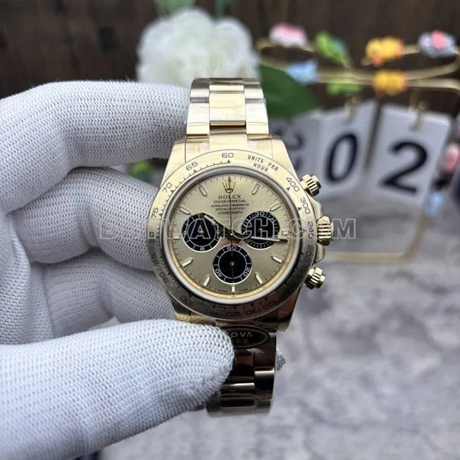watch Daytona gold plate CBD factory Rolexyellow gold4131 mechanical caseback live photo