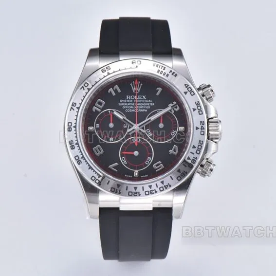 Factory C Rolex Daytona Red Devil rubber strap model 116519-0104 front live photo