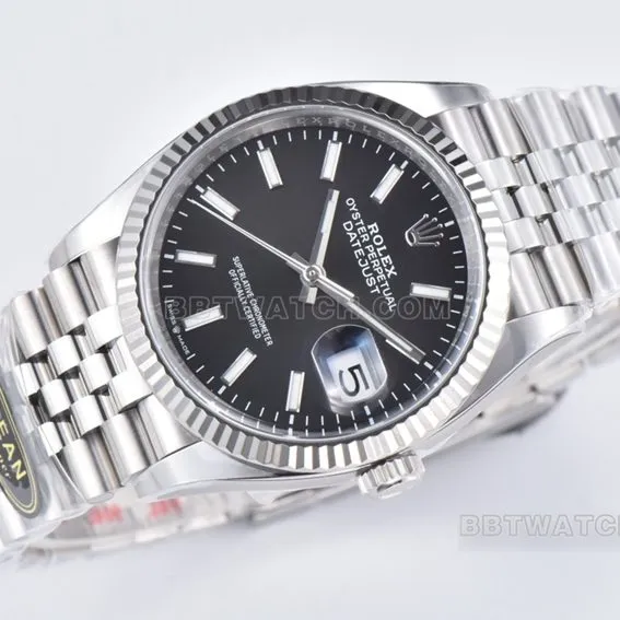 C factory Rolex log 1:1top-tier replicablack dial36mm five grid link m126234-0015braceletlive photos