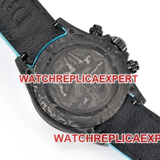 watch TW factory Rolex Daytonablack dial black shell blue nylon braceletside live photo