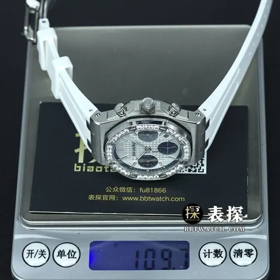 Audemars PiguetRoyal Oak offshore watch women's silver panda dial rubber model pictures and prices clasplive photos