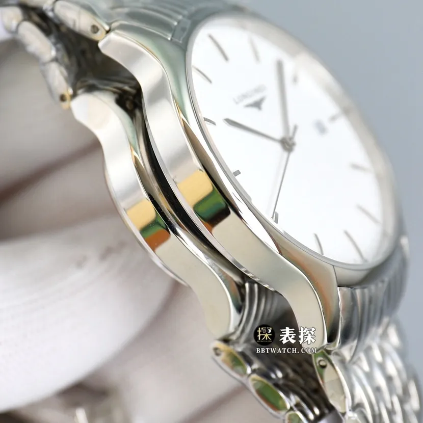 GS factory Longines classic top-tier watch couple white dialsteel bracelet picture and price side live photo