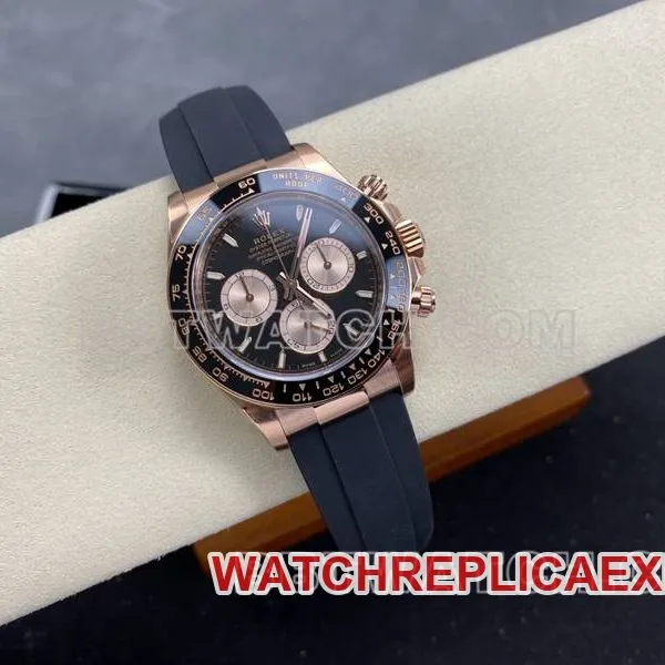 Rolextop-tier watch ARF FactoryDaytonablack dialrose gold4131 rubber style side live photo